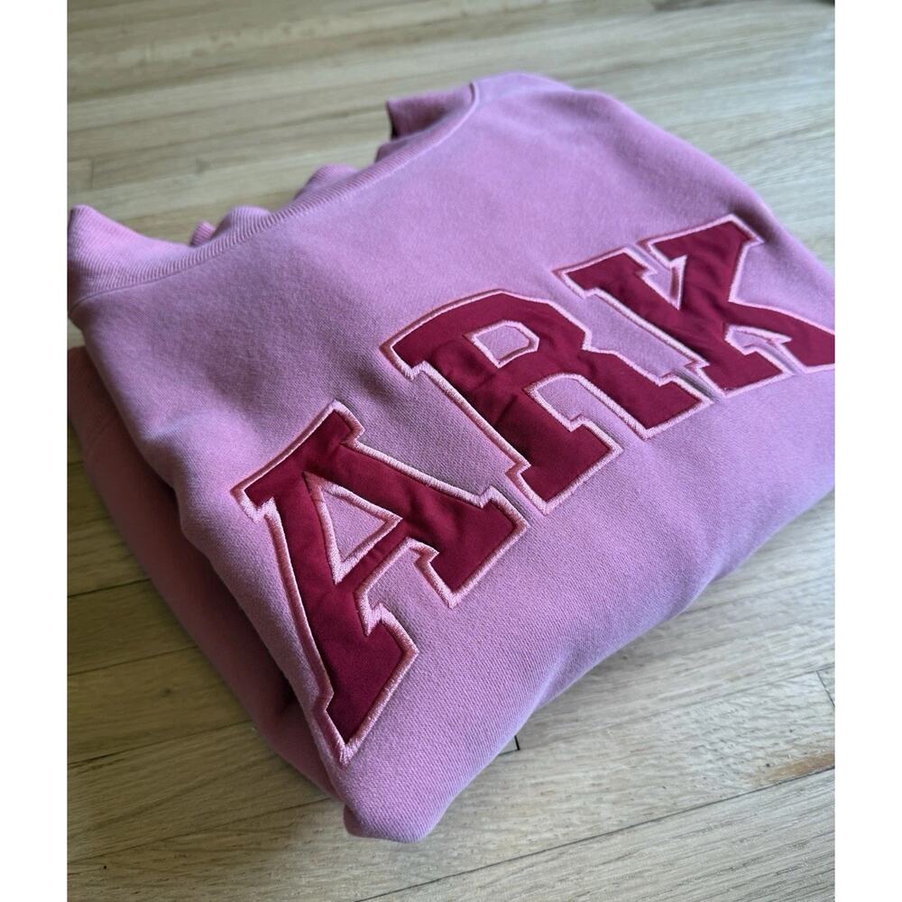PARKE Varsity Pink Mock Neck Sweatshirt Valentines Day Lover RARE L/XL - Picture 9 of 16